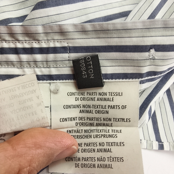 Salvatore Ferragamo Italy Luxury Striped Dress Shirt Blue & White Classic - Picture 11 of 13